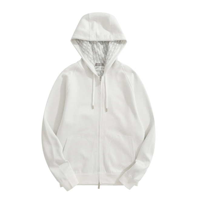 NIGO Dior Men's Spring and Autumn Solid Color Hooded Drawstring Cashmere Zipper Jacket Casual Trousers Pants Set Suit #nigo72952