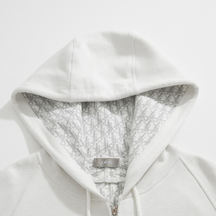 NIGO Dior Men's Spring and Autumn Solid Color Hooded Drawstring Cashmere Zipper Jacket Casual Trousers Pants Set Suit #nigo72952