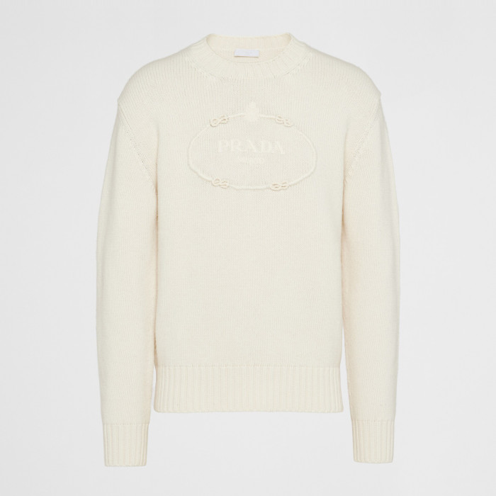 NIGO Prada Men's Spring and Autumn Solid Color Splicing Round Neck Embroidery Printed Logo Long Sleeve Sweater Pullover #nigo72945