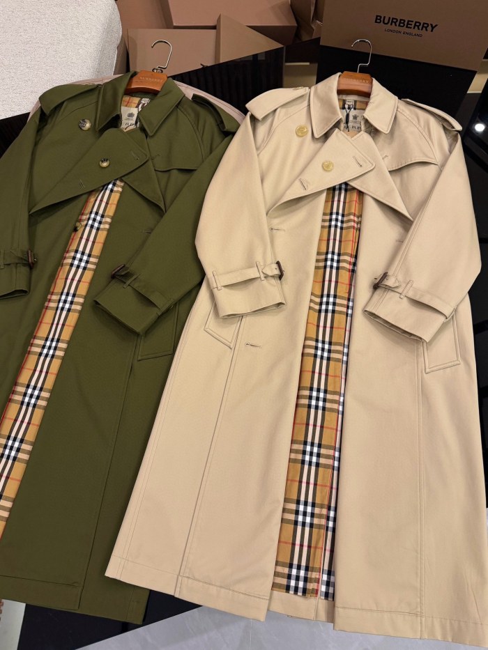 NIGO Burberry Women's Solid Color Spring And Autumn Classic Pants Double Breasted Long Sleeved Trench Coat Jacket #nigo72966