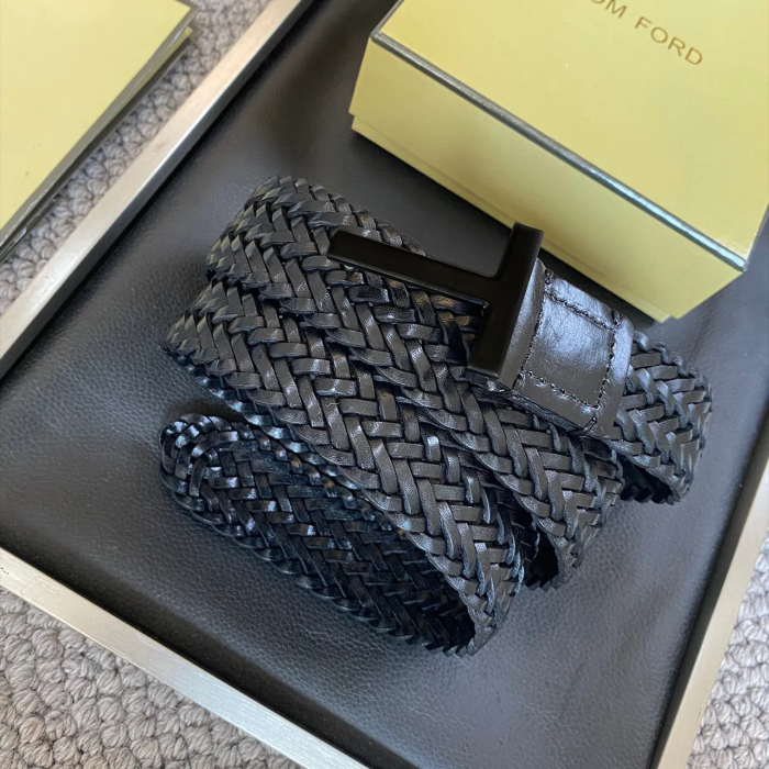 NIGO Tom Ford Men's Simple Braided Belt Width 4cm Ngvp #nigo6214