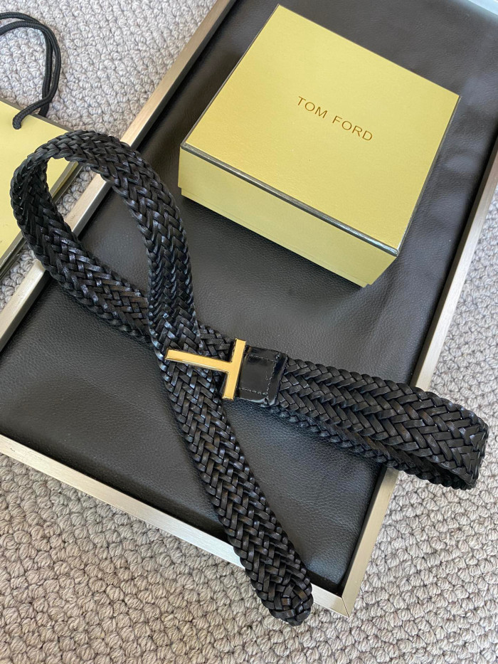 NIGO Tom Ford Men's Simple Braided Belt Width 4cm Ngvp #nigo6214