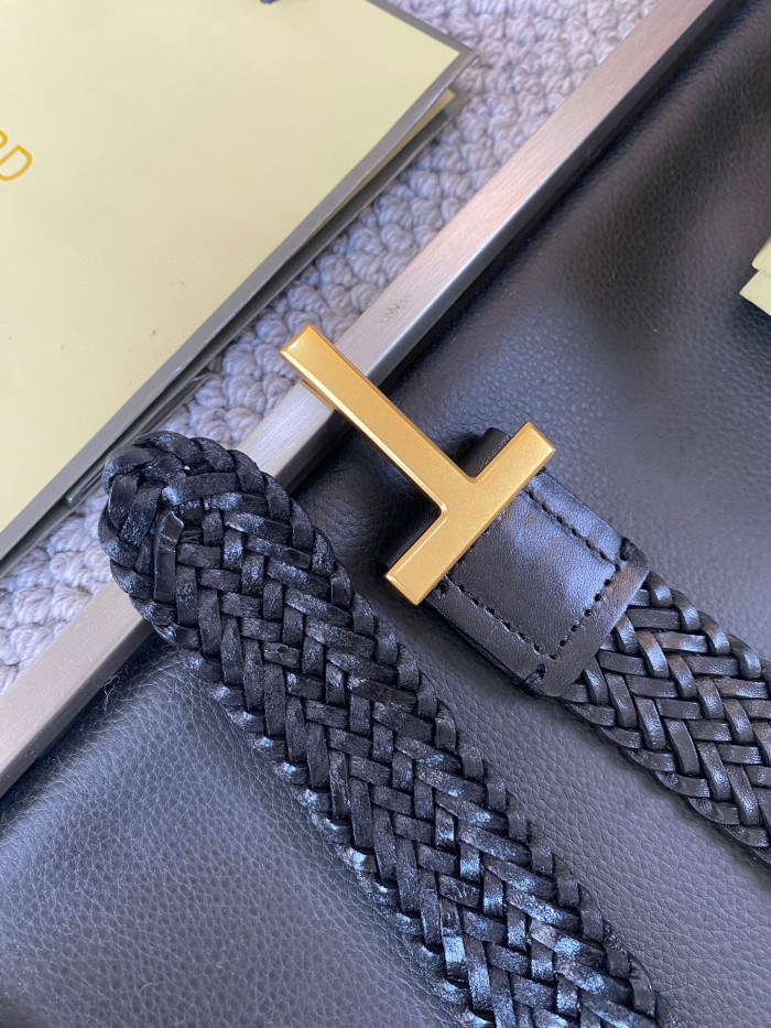 NIGO Tom Ford Men's Simple Braided Belt Width 4cm Ngvp #nigo6214