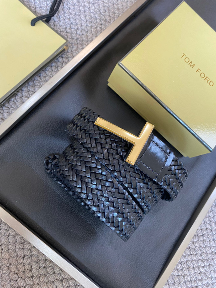 NIGO Tom Ford Men's Simple Braided Belt Width 4cm Ngvp #nigo6214