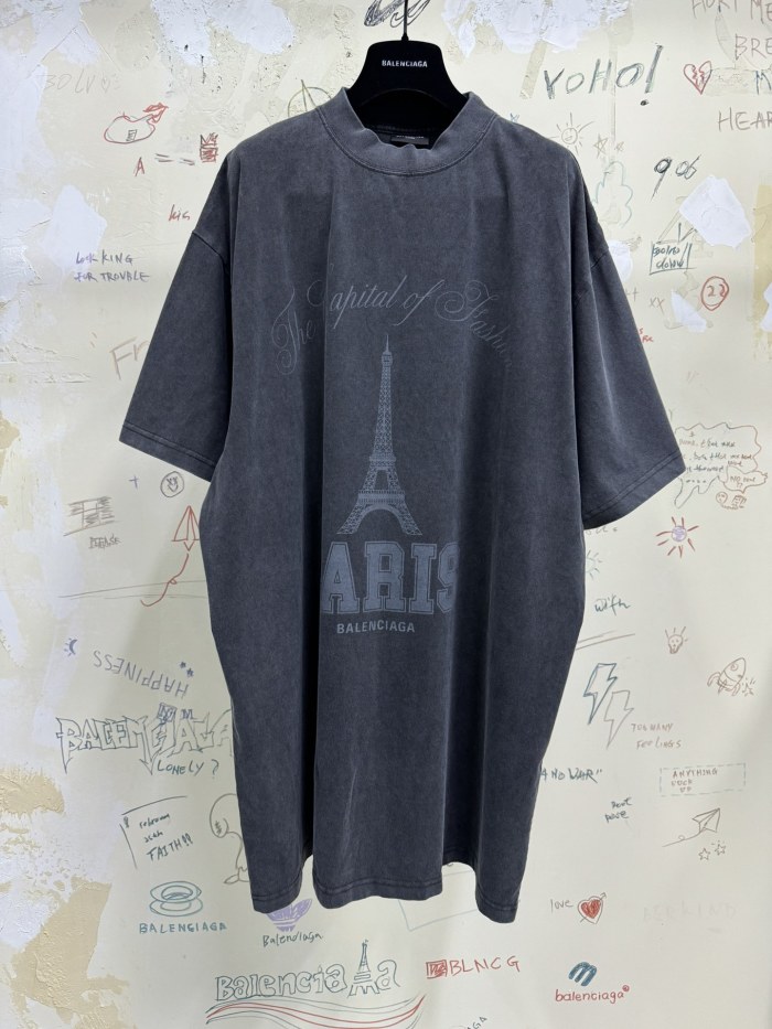 NIGO Balenciaga Men's Summer Letter Logo Print Round Neck Regular Fit Short Sleeve T-Shirt #nigo72972