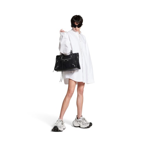 NIGO Balenciaga Ladies Le City Series Fashion Woven Leather Handle Adjustable Shoulder Strap Leather Solid Color Single Shoulder Crossbody Handbag Casual Tote Bag 7977862AA9R8122 #nigo71595
