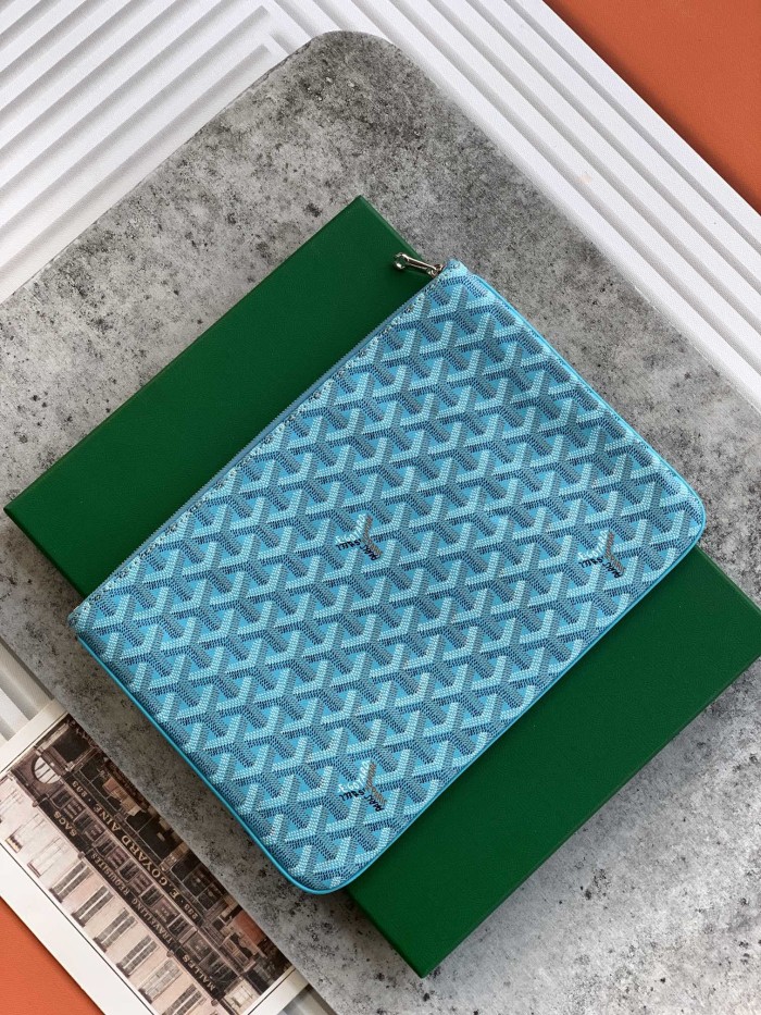 NIGO Goyard Men's Women's Y-shaped Old Flower Full Printing Zipper Opening Handbag Canvas Cowhide Storage Bag Sénat MM Bag #nigo71594