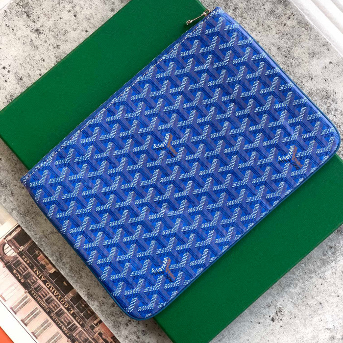 NIGO Goyard Men's Women's Y-shaped Old Flower Full Printing Zipper Opening Handbag Canvas Cowhide Storage Bag Sénat MM Bag #nigo71594