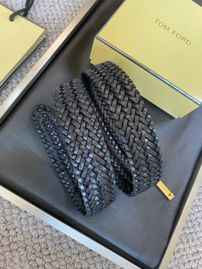 NIGO Tom Ford Men's Simple Braided Belt Width 4cm Ngvp #nigo6214