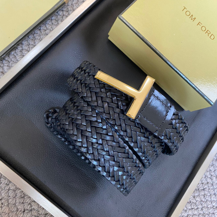 NIGO Tom Ford Men's Simple Braided Belt Width 4cm Ngvp #nigo6214