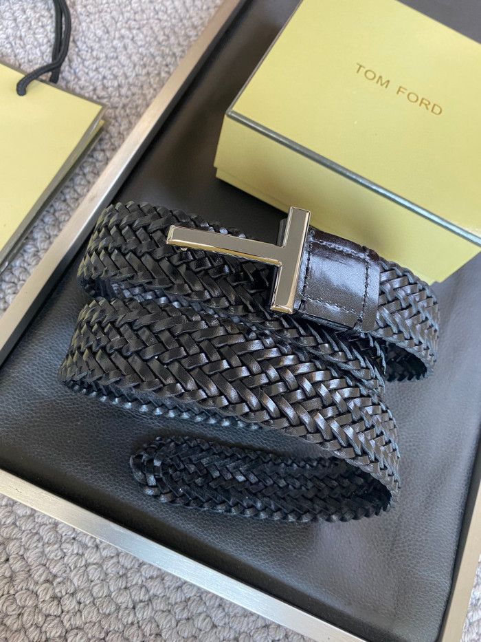 NIGO Tom Ford Men's Simple Braided Belt Width 4cm Ngvp #nigo6214