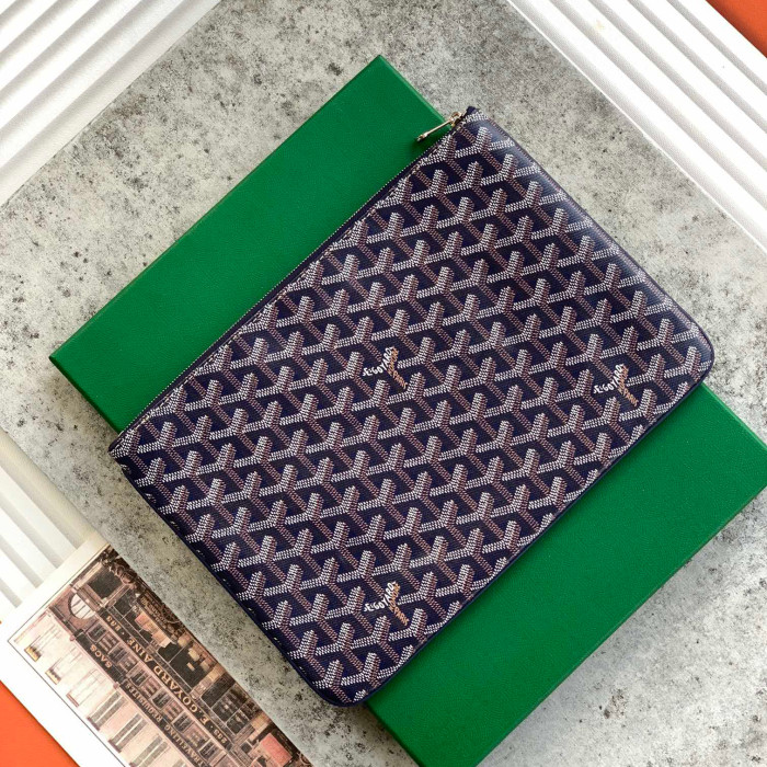 NIGO Goyard Men's Women's Y-shaped Old Flower Full Printing Zipper Opening Handbag Canvas Cowhide Storage Bag Sénat MM Bag #nigo71594