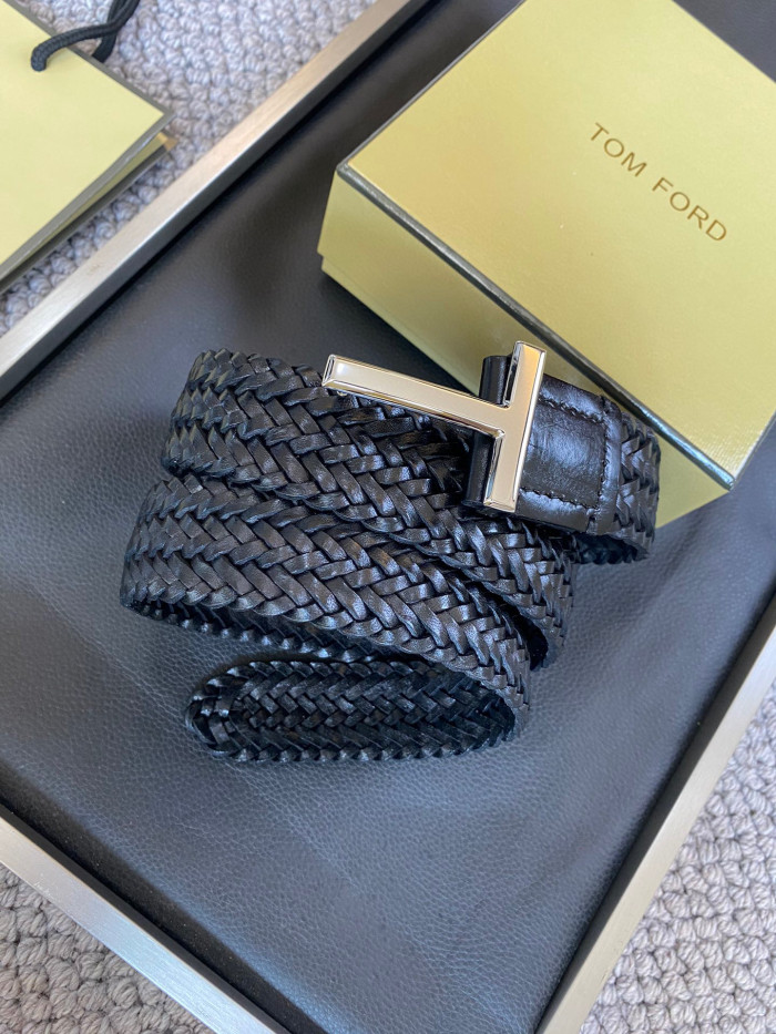 NIGO Tom Ford Men's Simple Braided Belt Width 4cm Ngvp #nigo6214