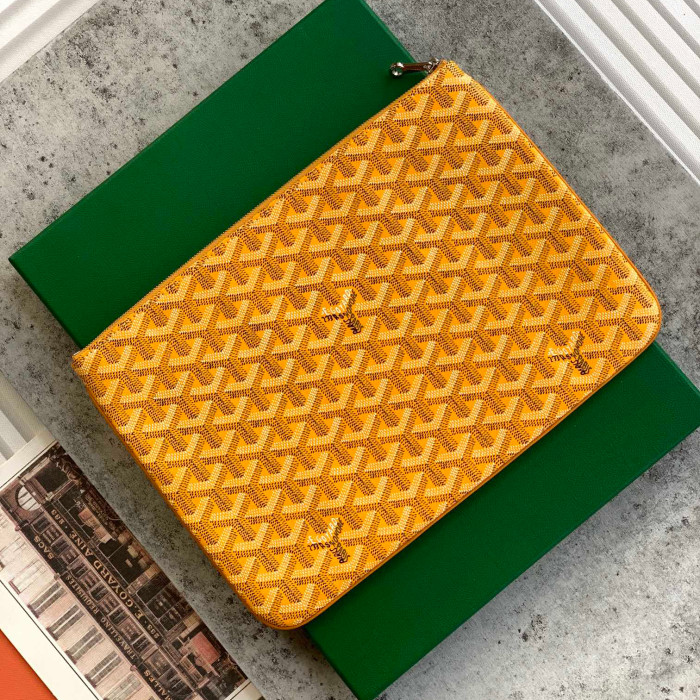 NIGO Goyard Men's Women's Y-shaped Old Flower Full Printing Zipper Opening Handbag Canvas Cowhide Storage Bag Sénat MM Bag #nigo71594