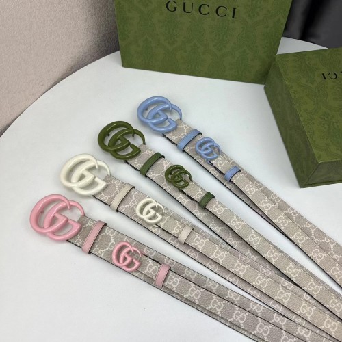 NIGO Gucci Women's GG Shape Smooth Buckle Belt  Width 4cm #nigo97478