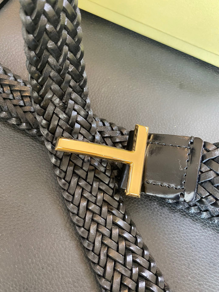 NIGO Tom Ford Men's Simple Braided Belt Width 4cm Ngvp #nigo6214