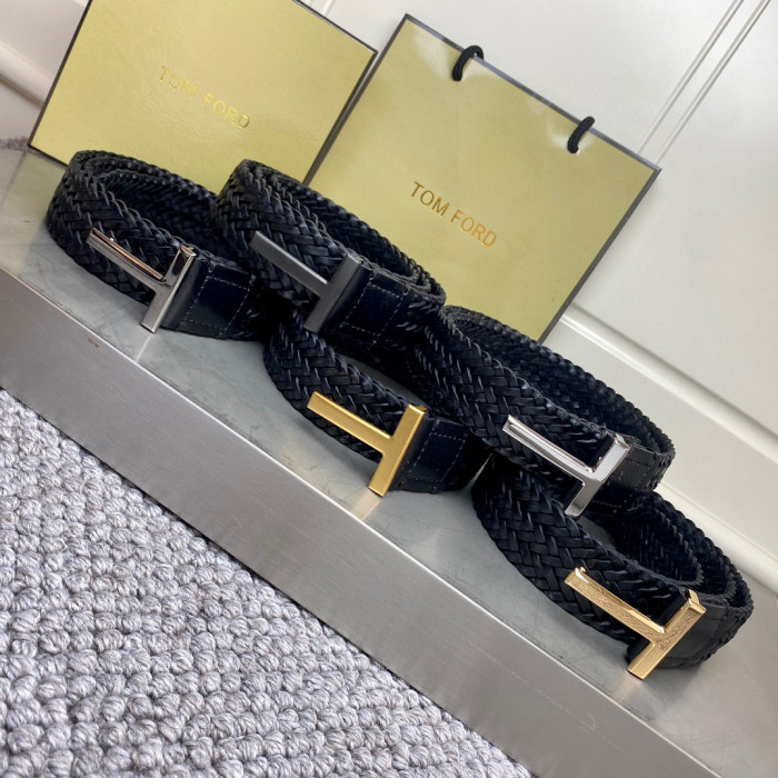 NIGO Tom Ford Men's Simple Braided Belt Width 4cm Ngvp #nigo6214