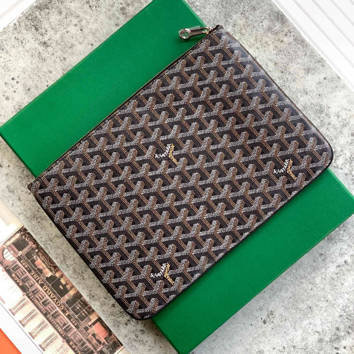 NIGO Goyard Men's Women's Y-shaped Old Flower Full Printing Zipper Opening Handbag Canvas Cowhide Storage Bag Sénat MM Bag #nigo71594