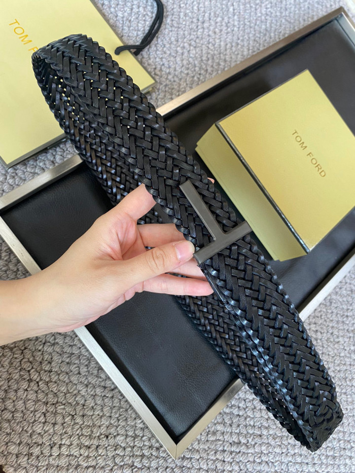 NIGO Tom Ford Men's Simple Braided Belt Width 4cm Ngvp #nigo6214