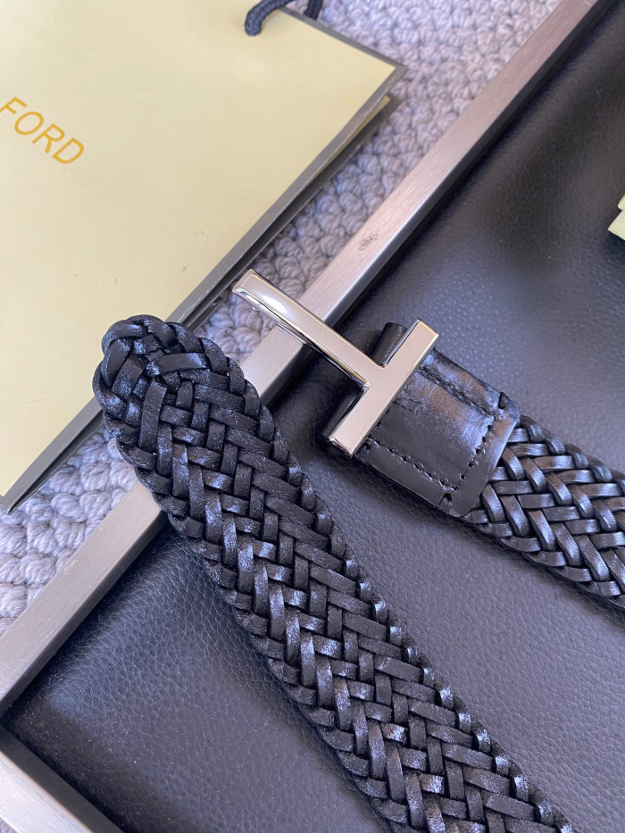 NIGO Tom Ford Men's Simple Braided Belt Width 4cm Ngvp #nigo6214