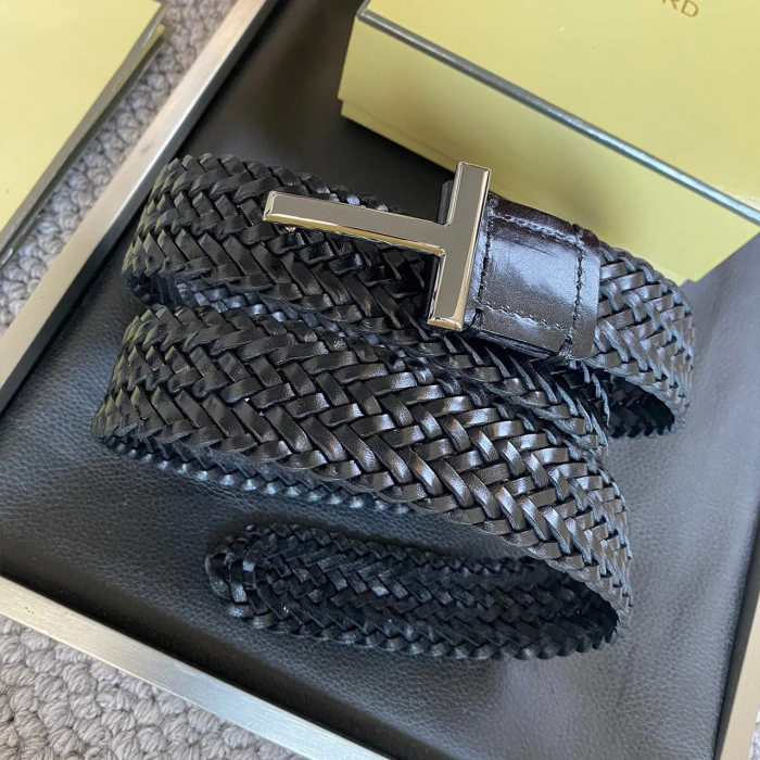 NIGO Tom Ford Men's Simple Braided Belt Width 4cm Ngvp #nigo6214