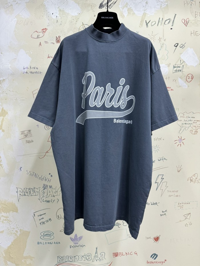 NIGO Balenciaga Men's Summer Letter Logo Print Round Neck Regular Fit Short Sleeve T-Shirt #nigo72973