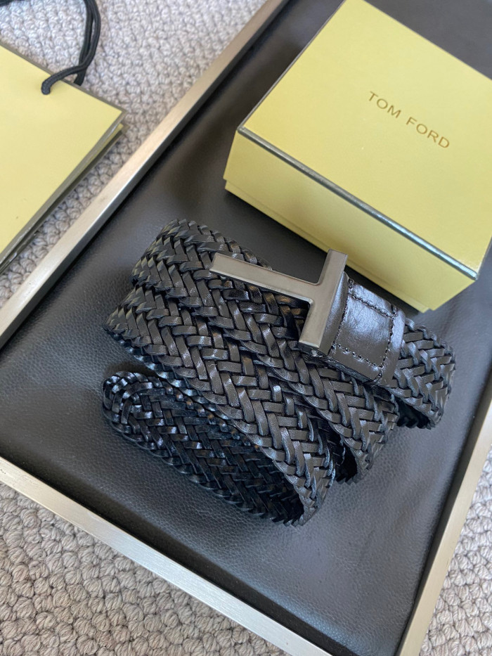 NIGO Tom Ford Men's Simple Braided Belt Width 4cm Ngvp #nigo6214