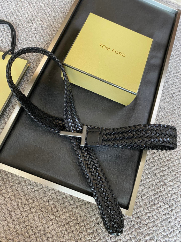NIGO Tom Ford Men's Simple Braided Belt Width 4cm Ngvp #nigo6214