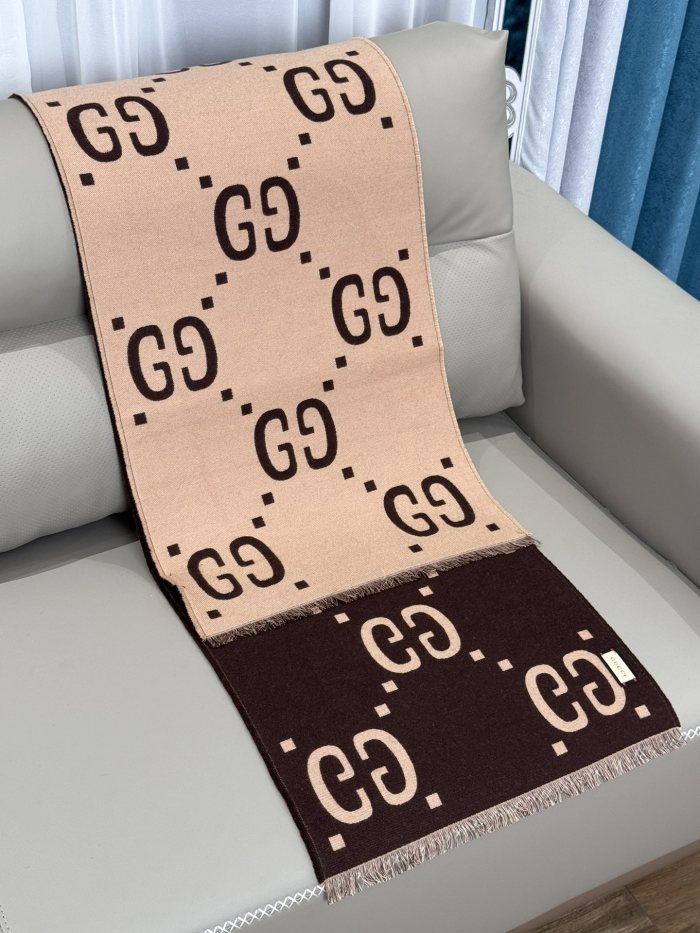 NIGO Gucci Men's and Women's GG Wool Blend Fringe Scarf #nigo72983