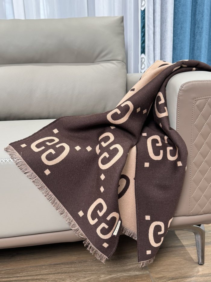NIGO Gucci Men's and Women's GG Wool Blend Fringe Scarf #nigo72983