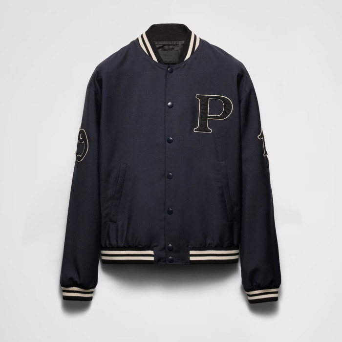 NIGO Prada Men's Spring And Autumn Monogrammed Striped Single Breasted Solid Color Long Sleeve Aviator Jacket Ngvp #nigo9272