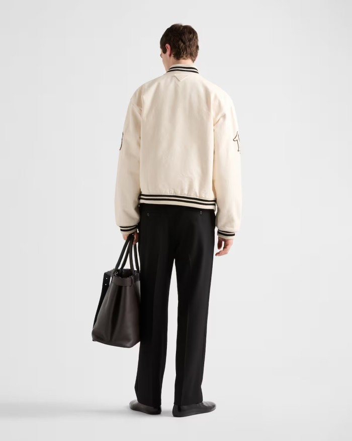 NIGO Prada Men's Spring And Autumn Monogrammed Striped Single Breasted Solid Color Long Sleeve Aviator Jacket Ngvp #nigo9272
