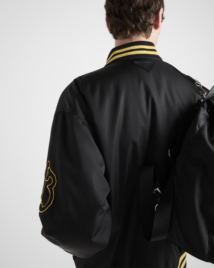 NIGO Prada Men's Spring And Autumn Monogrammed Striped Single Breasted Solid Color Long Sleeve Aviator Jacket Ngvp #nigo9272