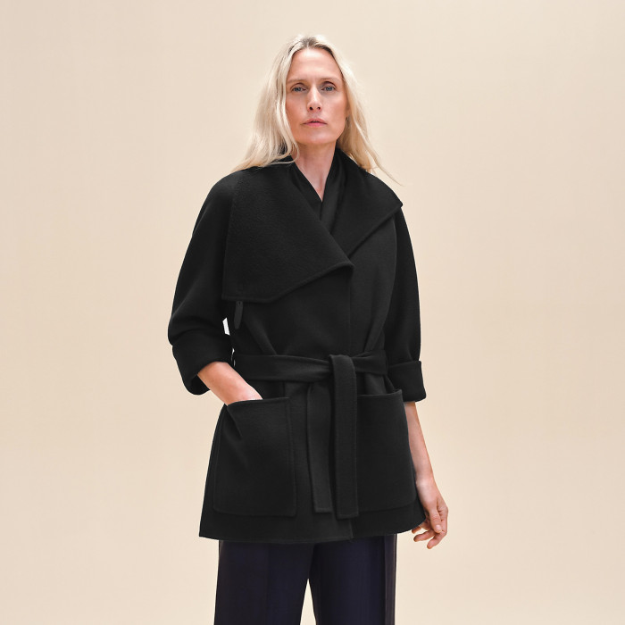 NIGO Hermes Women's Spring, Autumn And Winter Lace-up Long Sleeve Straight Solid Color Cashmere Coat Ngvp #nigo9274