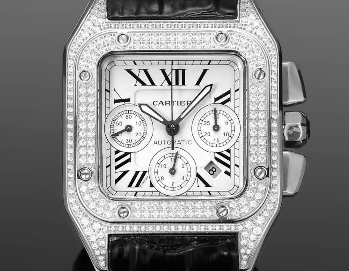 NIGO Cartier Santos Men's Automatic Mechanical Movement Roman Scale Date Display Chronograph 100M Water Resistant Mechanical Watch #nigo72997