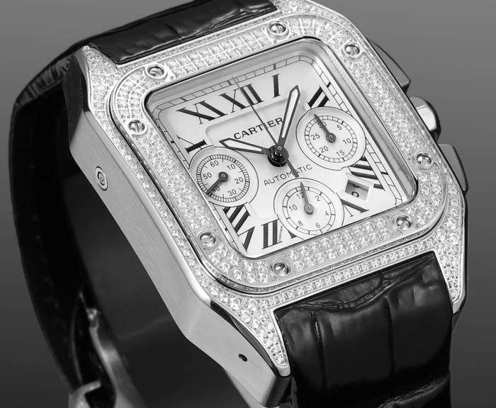 NIGO Cartier Santos Men's Automatic Mechanical Movement Roman Scale Date Display Chronograph 100M Water Resistant Mechanical Watch #nigo72997
