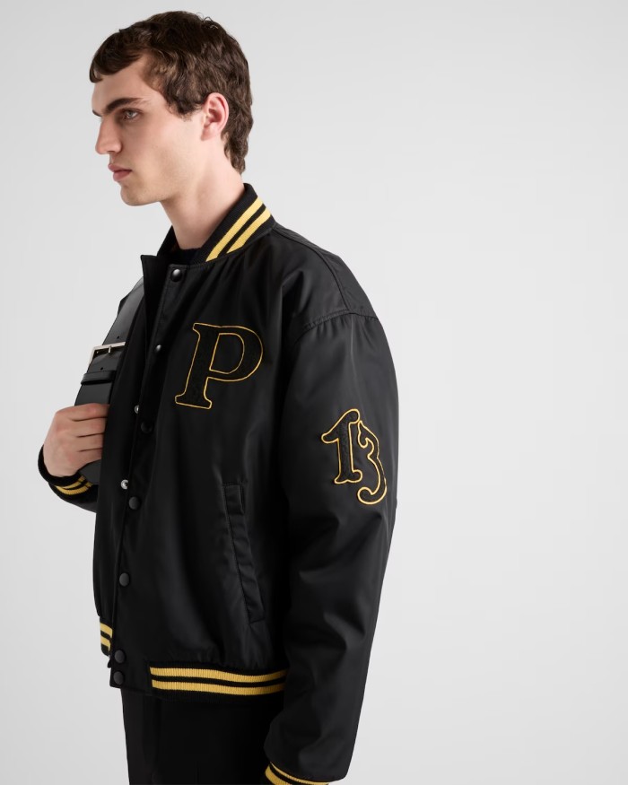 NIGO Prada Men's Spring And Autumn Monogrammed Striped Single Breasted Solid Color Long Sleeve Aviator Jacket Ngvp #nigo9272