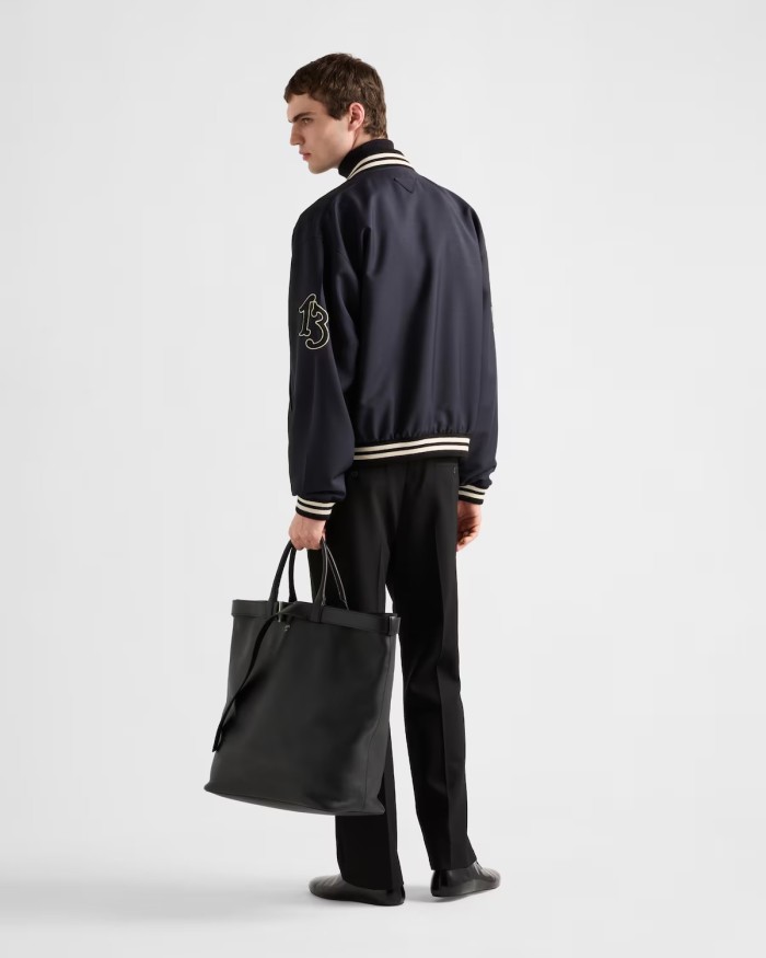 NIGO Prada Men's Spring And Autumn Monogrammed Striped Single Breasted Solid Color Long Sleeve Aviator Jacket Ngvp #nigo9272