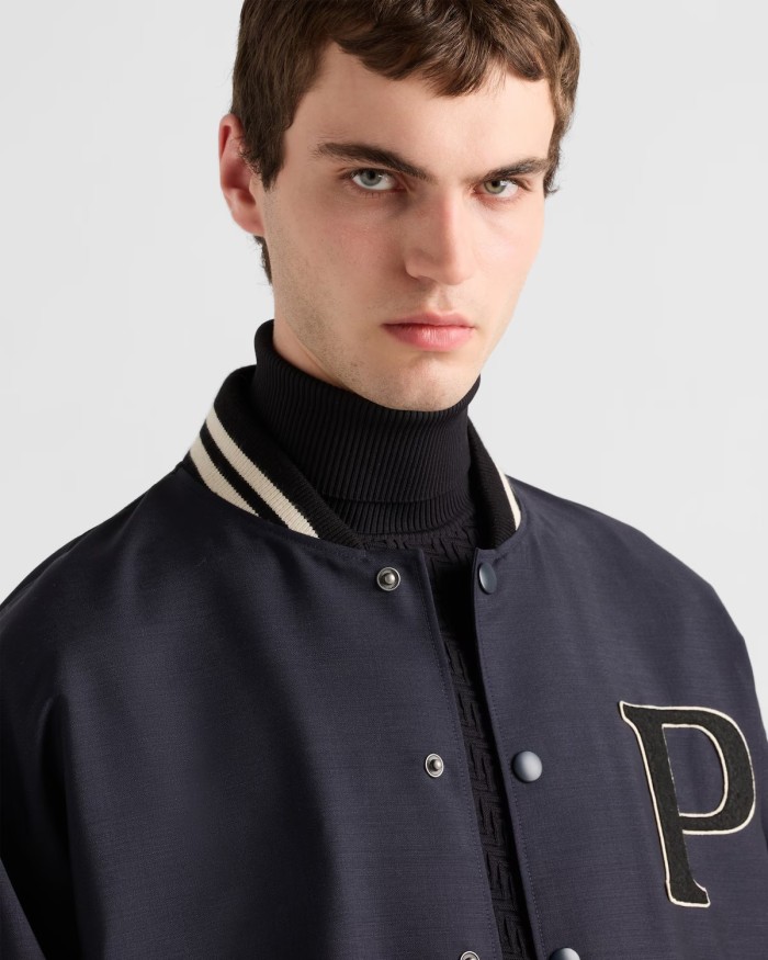 NIGO Prada Men's Spring And Autumn Monogrammed Striped Single Breasted Solid Color Long Sleeve Aviator Jacket Ngvp #nigo9272