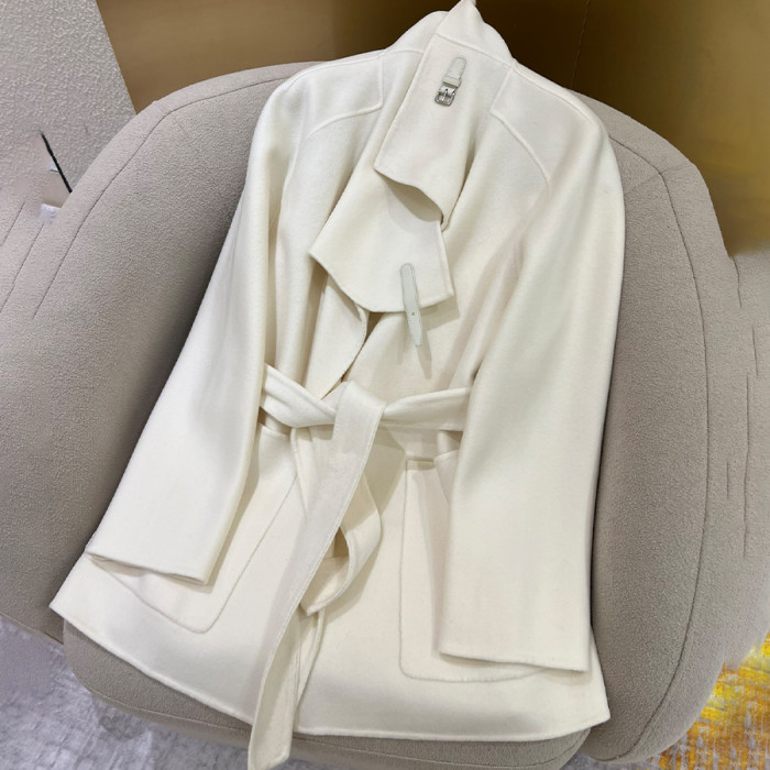NIGO Hermes Women's Spring, Autumn And Winter Lace-up Long Sleeve Straight Solid Color Cashmere Coat Ngvp #nigo9274