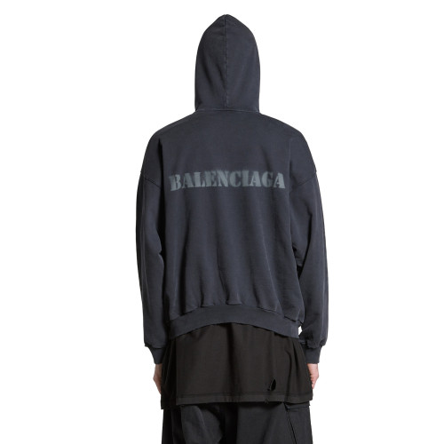 NIGO Balenciaga STENCIL TYPE HOODIE Men's Women's Spring & Fall Medium Fit Hooded Sweatshirt Kangaroo Pocket Print Fashion High Street Retro Trend Pullover Hoodie #nigo71614