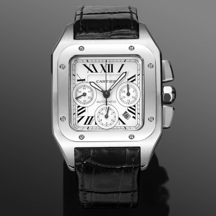 NIGO Cartier Santos Men's Automatic Mechanical Movement Roman Scale Date Display Chronograph 100M Water Resistant Mechanical Watch #nigo72997