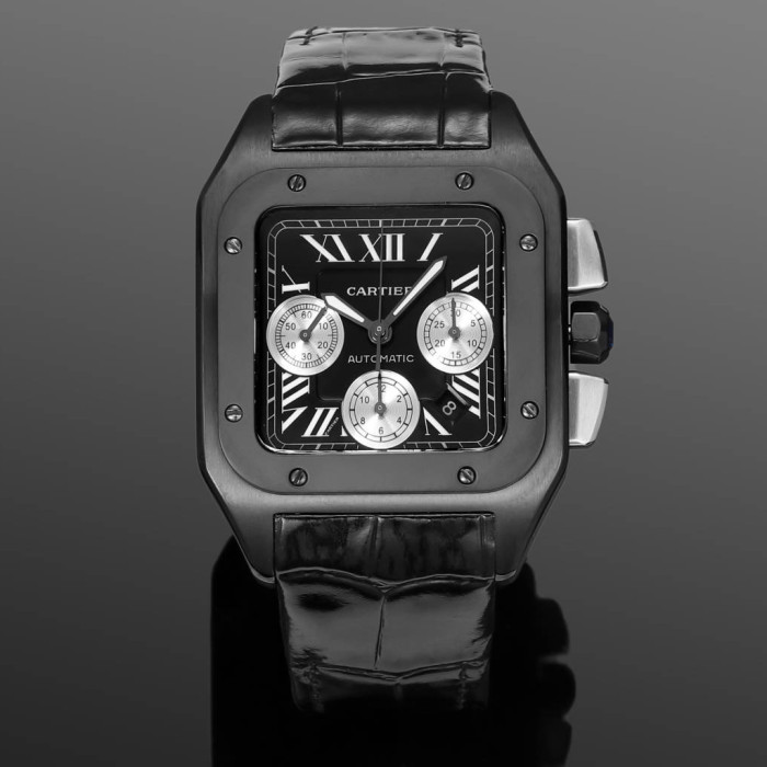 NIGO Cartier Santos Men's Automatic Mechanical Movement Roman Scale Date Display Chronograph 100M Water Resistant Mechanical Watch #nigo72997
