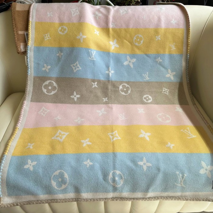 NIGO Louis Vuitton Kid's Comfort MELI-MELO Plaid Multicolor Wool Cashmere Lounge Blanket #nigo31339