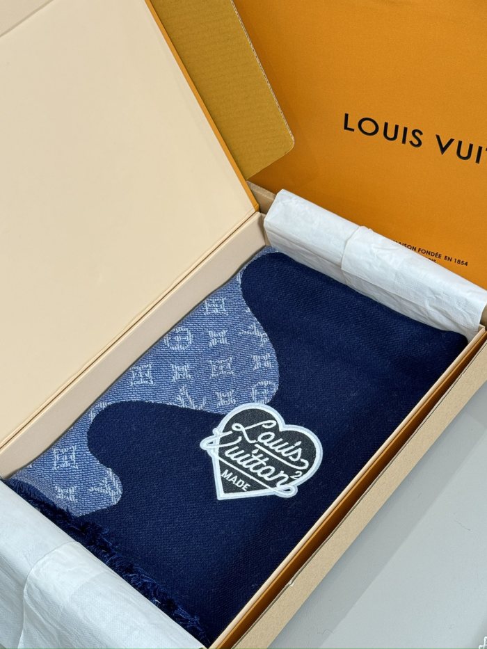 NIGO Louis Vuitton Men's And Women's Solid Color Monogrammed Fringed Wool Pom Pom Scarf #nigo73113