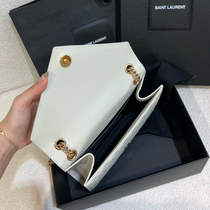 NIGO SAINT LAURENT Women's Chain Solid Color Logo Cowhide Envelope Bag Shoulder Crossbody Bags #nigo73112