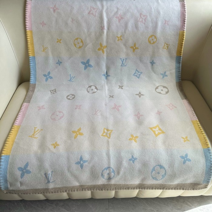 NIGO Louis Vuitton Kid's Comfort MELI-MELO Plaid Multicolor Wool Cashmere Lounge Blanket #nigo31339