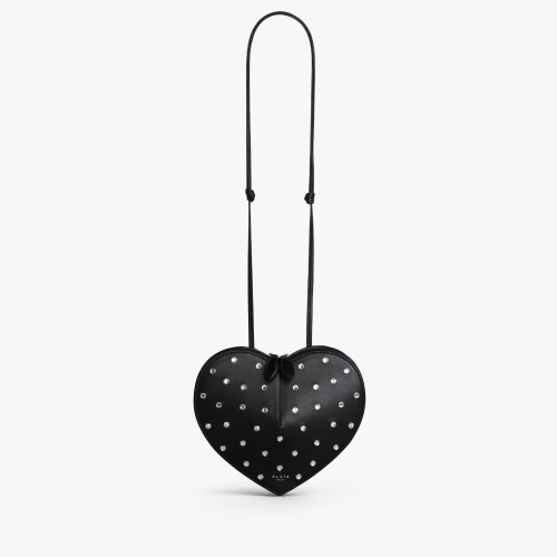 NIGO Alaia Women's Fashion Rhinestone Embellished Heart LE CŒUR Leather Casual Shoulder Bag Crossbody Bag  Bags AA1P003CA287-999 Ngvp #nigo8348