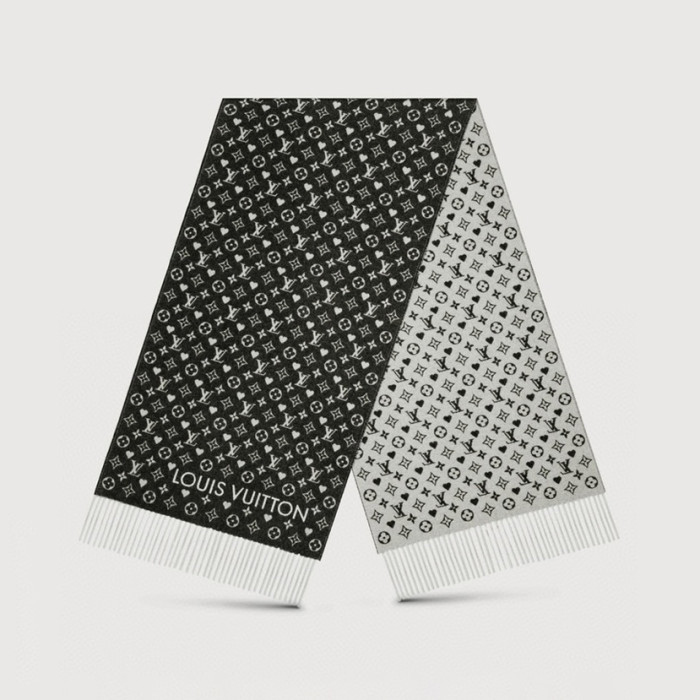 NIGO Louis Vuitton Men's And Women's Solid Color Monogrammed Fringed Wool Pom Pom Scarf #nigo73113