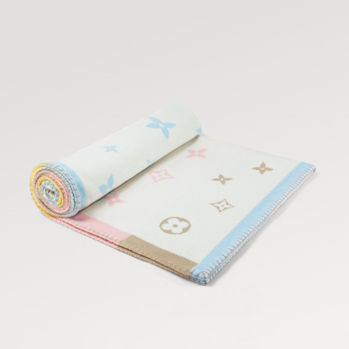 NIGO Louis Vuitton Kid's Comfort MELI-MELO Plaid Multicolor Wool Cashmere Lounge Blanket #nigo31339